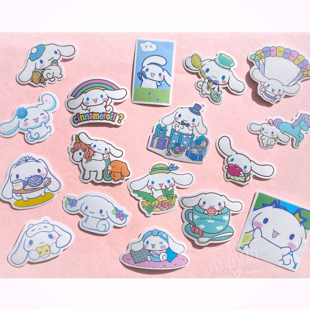 🤍 Cinnamoroll Sticker Pack4 - 17 Kawaii Sanrio Individual Large Stickers